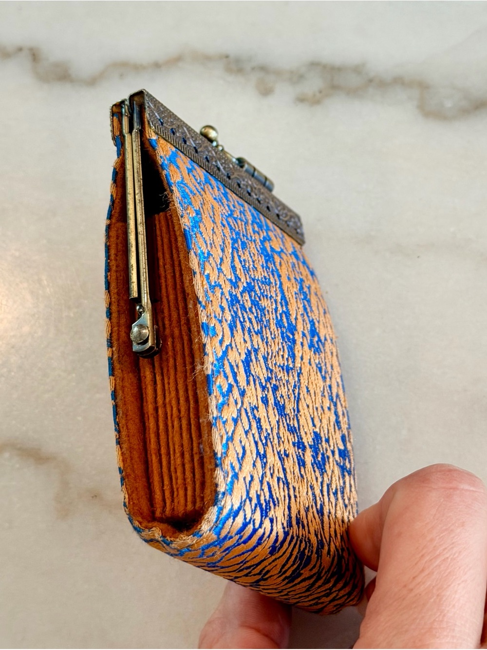 Cathayana Animal Print Silk Brocade Wallet VINTAGE w RFID protect theft EUC - Picture 6 of 11